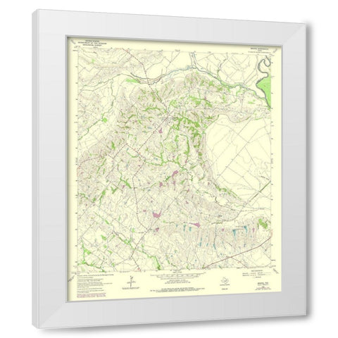 Bristol Texas Quad - USGS 1962 White Modern Wood Framed Art Print by USGS