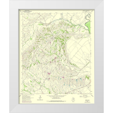 Bristol Texas Quad - USGS 1962 White Modern Wood Framed Art Print by USGS