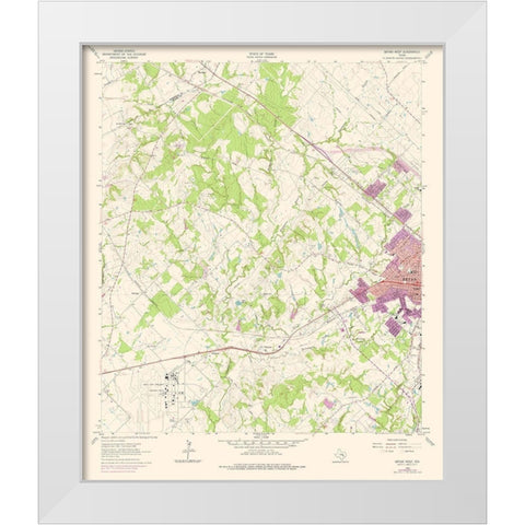West Bryan Texas Quad - USGS 1962 White Modern Wood Framed Art Print by USGS