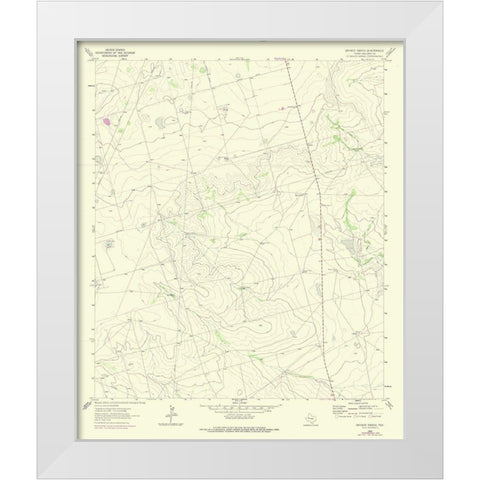 Bryant Ranch Texas Quad - USGS 1964 White Modern Wood Framed Art Print by USGS