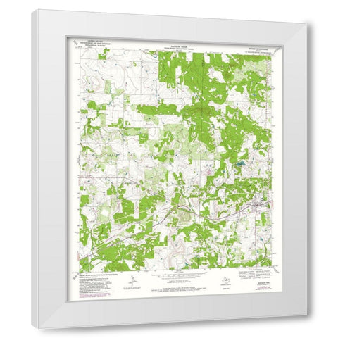 Bryson Texas Quad - USGS 1964 White Modern Wood Framed Art Print by USGS
