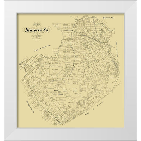 Brazoria County Texas - 1879 White Modern Wood Framed Art Print by Unknown