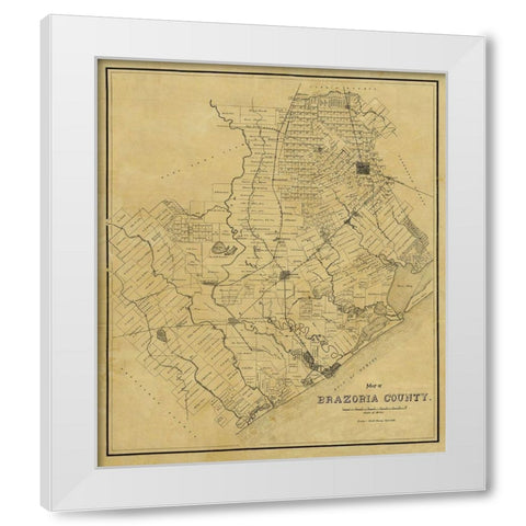 Brazoria County Texas - 1918 White Modern Wood Framed Art Print by Unknown