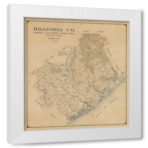Brazoria County Texas - 1947 White Modern Wood Framed Art Print by Unknown