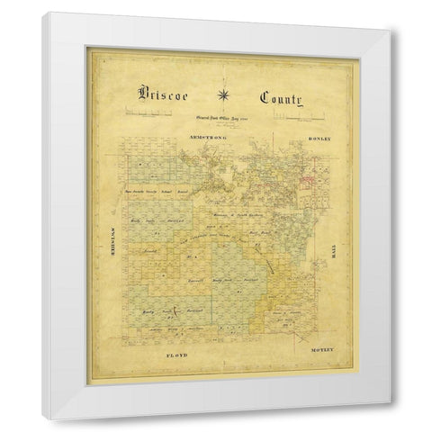 Briscoe County Texas - 1881 White Modern Wood Framed Art Print by Unknown
