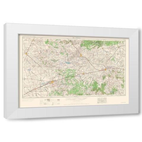 Big Spring Howard County Texas Quad - USGS 1954 White Modern Wood Framed Art Print by USGS