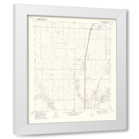 Buffalo Stadium Texas Quad - USGS 1975 White Modern Wood Framed Art Print by USGS