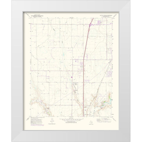 Buffalo Stadium Texas Quad - USGS 1975 White Modern Wood Framed Art Print by USGS