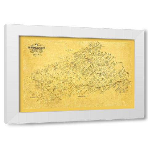 Burleson County Texas - Martin 1856 White Modern Wood Framed Art Print by Martin