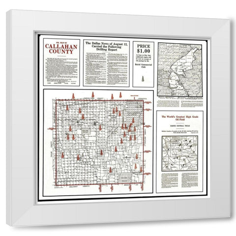 Callahan Texas Oil - 1919 White Modern Wood Framed Art Print by Unknown