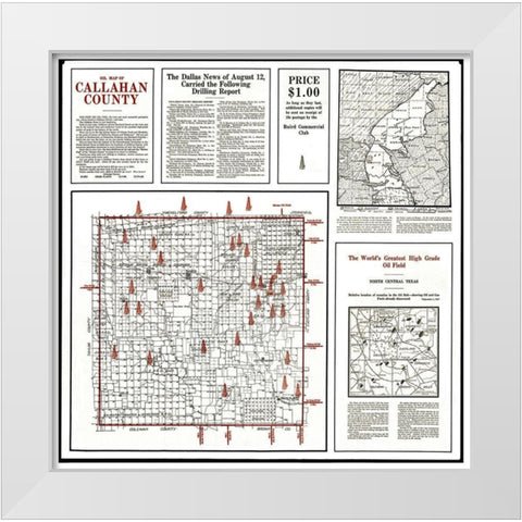 Callahan Texas Oil - 1919 White Modern Wood Framed Art Print by Unknown