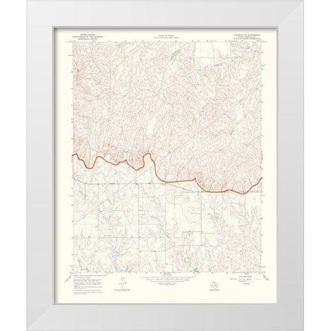 Canadian Southeast Texas Quad - USGS 1970 White Modern Wood Framed Art Print by USGS