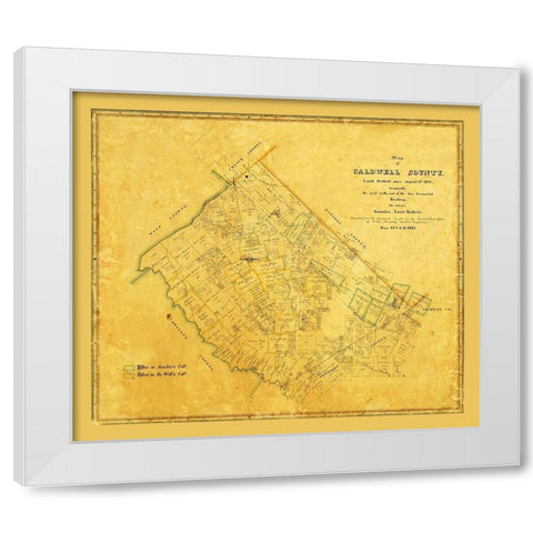 Caldwell County Texas - Rosenberg 1861 White Modern Wood Framed Art Print by Rosenberg