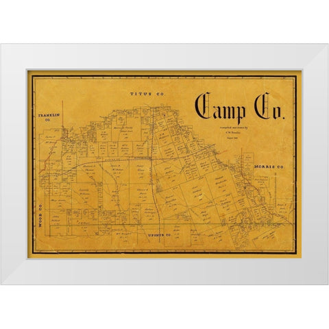 Camp County Texas - Pressler 1897 White Modern Wood Framed Art Print by Pressler