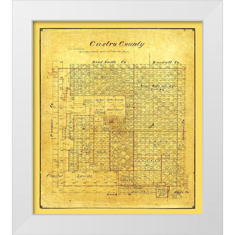 Castro County Texas - Pressler 1891 White Modern Wood Framed Art Print by Unknown