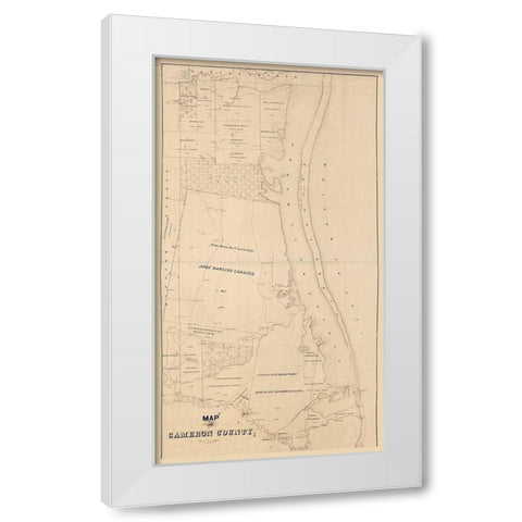 Cameron County Texas -1895 White Modern Wood Framed Art Print by Unknown