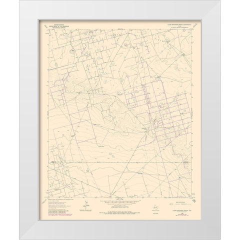 Clark Brothers Ranch Texas Quad - USGS 1981 White Modern Wood Framed Art Print by USGS
