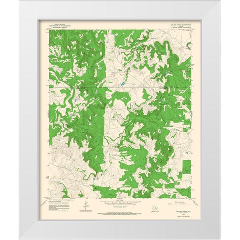 Collins Creek Texas Quad - USGS 1965 White Modern Wood Framed Art Print by USGS