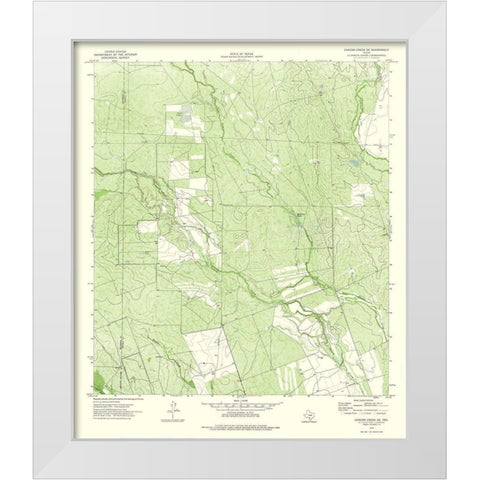 Chacon Creek SE Texas Quad - USGS 1974 White Modern Wood Framed Art Print by USGS