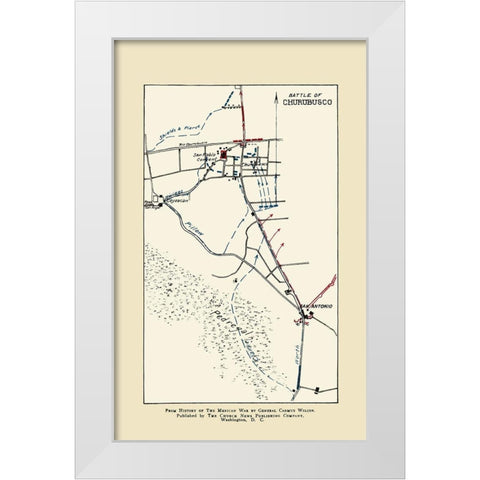 Churubusco Battle 1892 White Modern Wood Framed Art Print by Church News Publishing