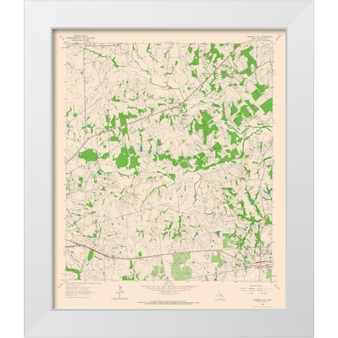 Chappell Hill Texas Quad - USGS 1963 White Modern Wood Framed Art Print by USGS