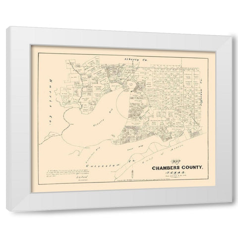 Chambers County Texas - Walsch 1879 White Modern Wood Framed Art Print by Walsh