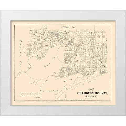 Chambers County Texas - Walsch 1879 White Modern Wood Framed Art Print by Walsh