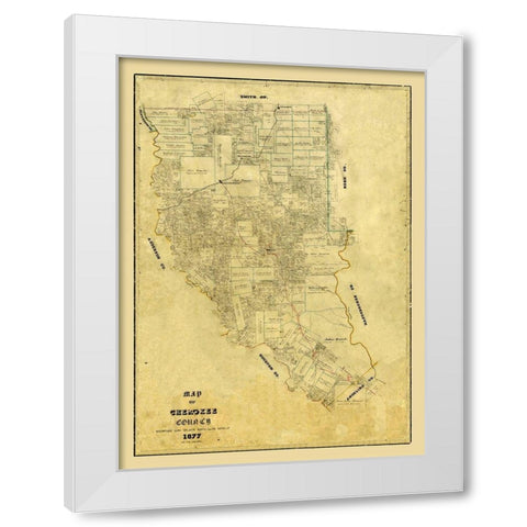 Cherokee County Texas - Arlitt 1877 White Modern Wood Framed Art Print by Arlitt