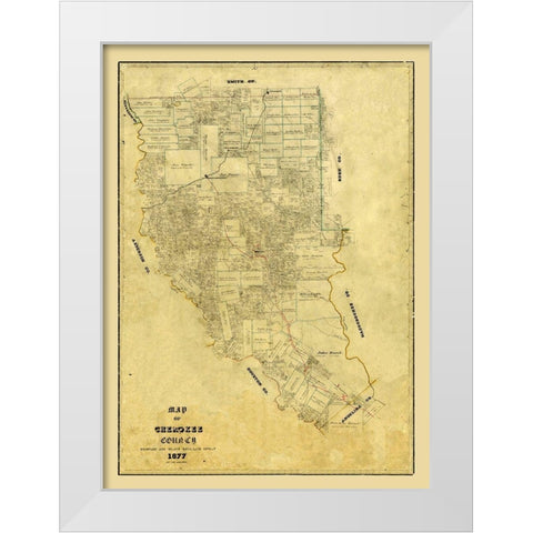 Cherokee County Texas - Arlitt 1877 White Modern Wood Framed Art Print by Arlitt