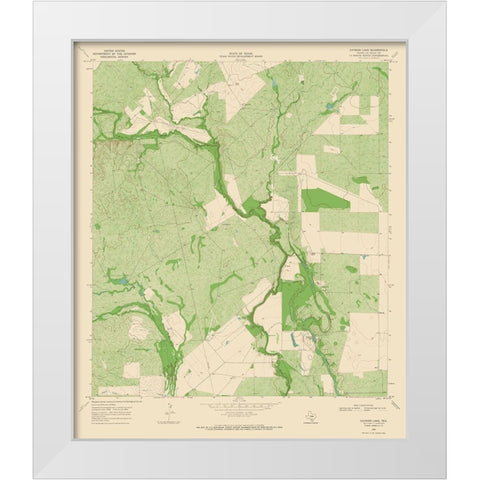 Cayman Lake Texas Quad - USGS 1969 White Modern Wood Framed Art Print by USGS