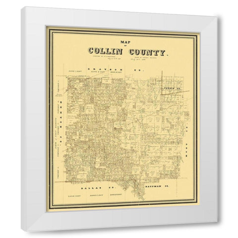 Collin Texas Landowner - Rosenberg 1861 White Modern Wood Framed Art Print by Rosenberg