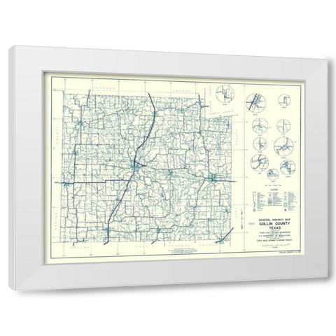 Collin Texas Highway - Highway Dept 1936 White Modern Wood Framed Art Print by Highway Dept