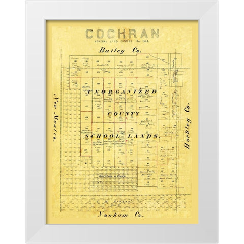 Cochran County Texas - 1884 White Modern Wood Framed Art Print by Unknown
