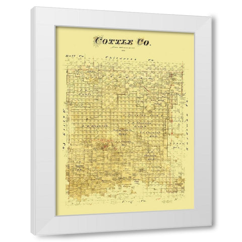 Cottle County Texas - 1890 White Modern Wood Framed Art Print by Unknown