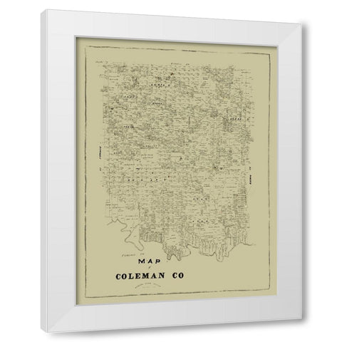Coleman County Texas White Modern Wood Framed Art Print by Unknown