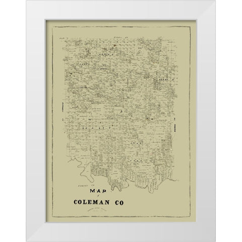 Coleman County Texas White Modern Wood Framed Art Print by Unknown
