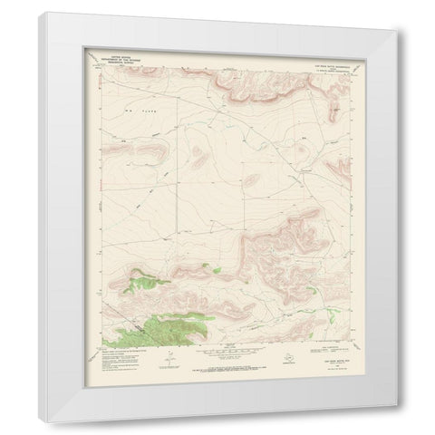 Cap Rock Butte Texas Quad - USGS 1968 White Modern Wood Framed Art Print by USGS