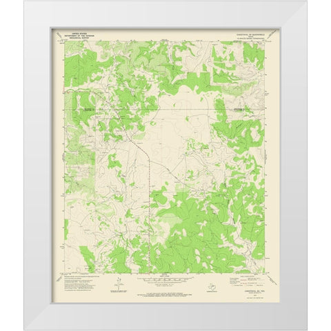 Christoval SE Texas Quad - USGS 1972 White Modern Wood Framed Art Print by USGS