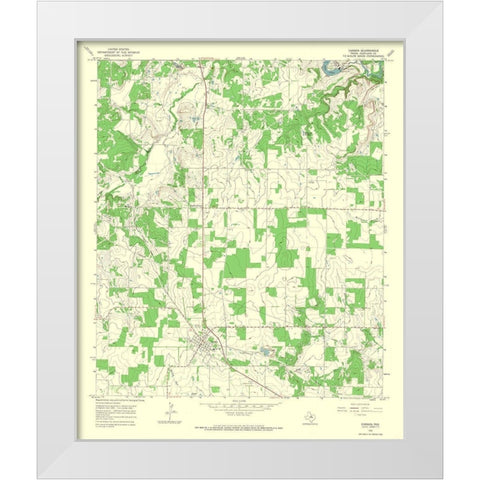 Carbon Texas Quad - USGS 1966 White Modern Wood Framed Art Print by USGS
