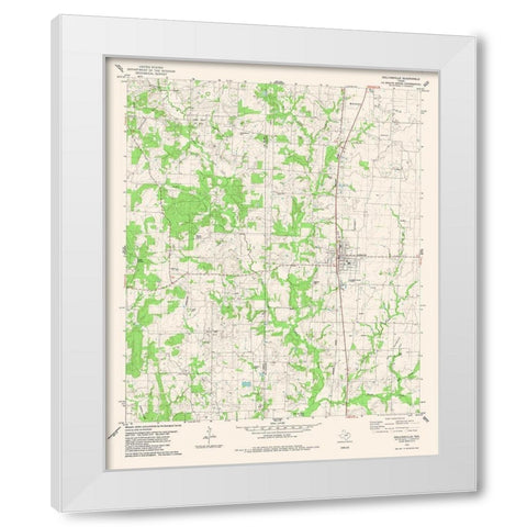 Collinsville Texas Quad - USGS 1982 White Modern Wood Framed Art Print by USGS