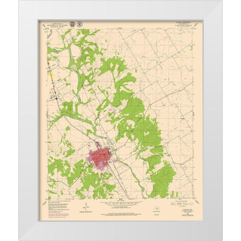 Clifton Texas Quad - USGS 1955 White Modern Wood Framed Art Print by USGS