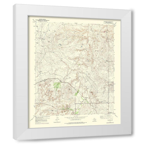 Cliffside Texas Quad - USGS 1973 White Modern Wood Framed Art Print by USGS