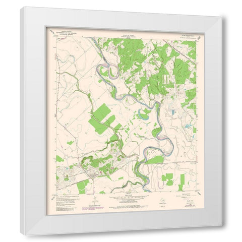 Clay Texas Quad - USGS 1980 White Modern Wood Framed Art Print by USGS