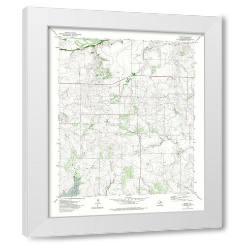 Clara Texas Quad - USGS 1972 White Modern Wood Framed Art Print by USGS