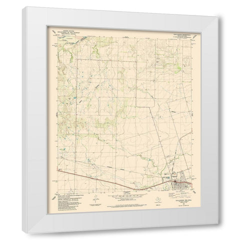 Chillicothe Texas Quad - USGS 1984 White Modern Wood Framed Art Print by USGS