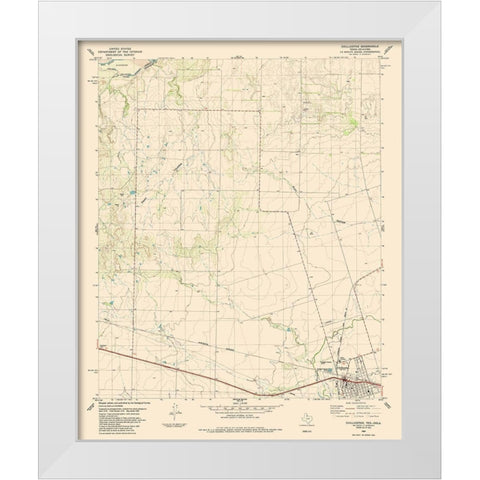 Chillicothe Texas Quad - USGS 1984 White Modern Wood Framed Art Print by USGS