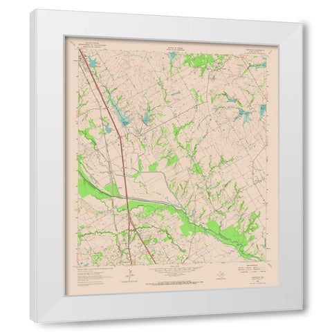 Chatfield Texas Quad - USGS 1961 White Modern Wood Framed Art Print by USGS