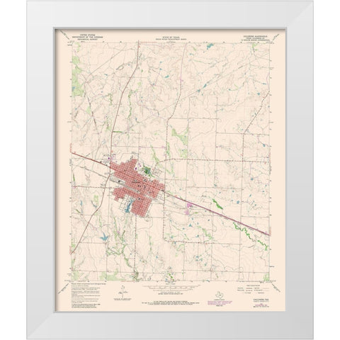 Childress Texas Quad - USGS 1981 White Modern Wood Framed Art Print by USGS