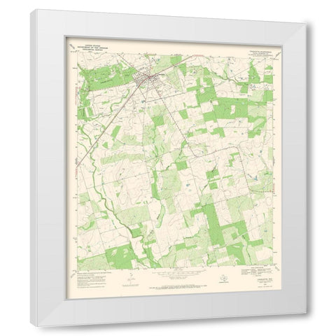 Charlotte Texas Quad - USGS 1968 White Modern Wood Framed Art Print by USGS