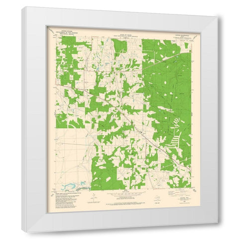 Cayuga Texas Quad - USGS 1982 White Modern Wood Framed Art Print by USGS